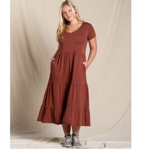 TOAD & CO Primo Tiered Midi Dress Size Medium